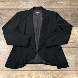 Lafayette 148 New York Black Open Waterfall Front Black Blazer Size 12